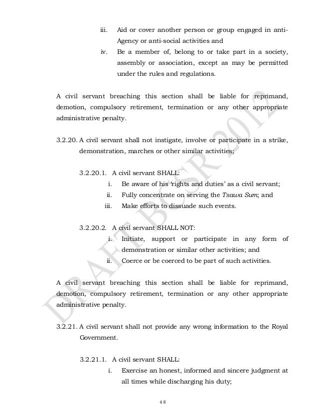 Bhutan civil service regulations 2012