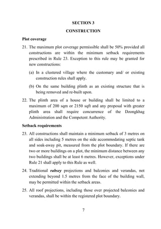 Bhutan rural construction-rules 2013 | PDF