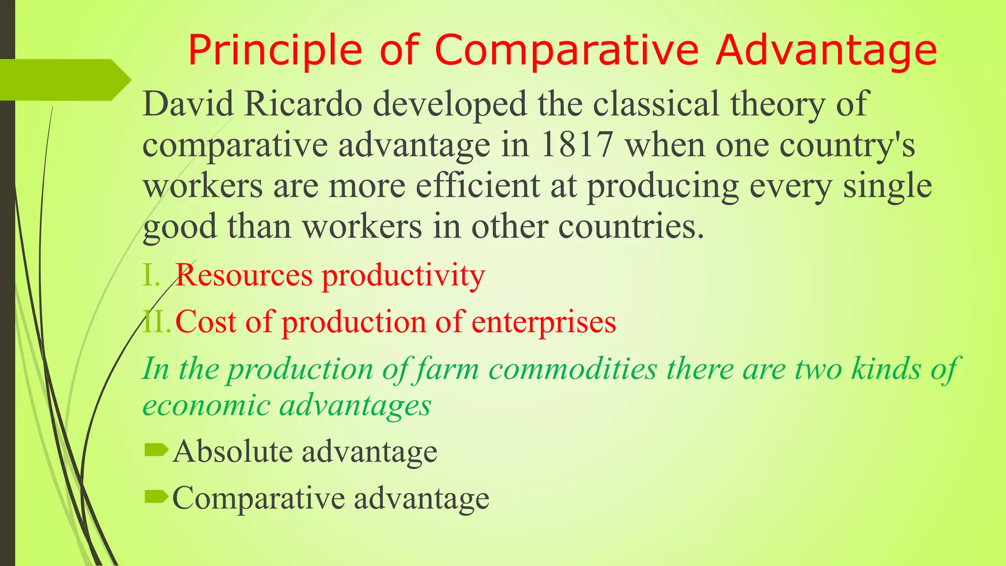 principle of combining enterprises and principle of comparative ...