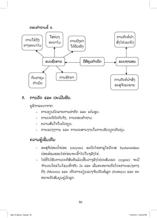 86
īļįĥ ŗŁĬŁĵĤŗœ 6.
5. ģŁĮĹŀĪ ōĸĿ İĿŌĵńĮıŉĮ.
ĥňĳŃħŁĸĿĮŁħŁģ:
- ģŁĮĤŋĮįŉĪĸŁĩģŁĮıŒŁīŀĪ ōĸĿ ōīœĵĽňį.
- ģŁĮİĿīŃįŀĪīŉĹħŃĦ, ģŁĮīļįĥ ŗŁĬŁĵ.
- ĥĹŁĵĺŉĮŏħŏĮįŉĪĽŋĮ.
- ģŁĮōįŒĦĦŁŁĮ ōĸĿ ģŁĮİĿĺŁĮĦŁĮŏĮģŁĮŌĽŀĪĹŋģŌİŀĮģŇŒĵ.
ĥĹŁĵĽňœŌĳńŒ ĵŌīńĵ
- ļĿĺŇħŃİŒļĩĮ ŗœŁĩŒļĩ (enzyme) ĨĿĮŃĪŐĽļŁĸňŎķĮńŌĪĺ hyaluronidase
İŒļĩļœļĵĽļįŐĤŒģŒļĮħĿŌĤŉœŁŐİŏĮħŇĸŀĦŐĤŒ.
- ŐĤŒĭńŒ ŐĪœĽŀįģŁĮİĿīŃĺŉĮĭŃōĸœĹŌļńœĮĹŒŁħŇĸŀĦŐĤŒİĿĺŉĵŌĳĪ (zygote) ħĿĵń
ħ ŗŁĮĹĮŎĥķŎĵŎĨĵŌĭŉŒ Łģ ŀį 2n ōĸĿ ŌĸńŒĵĤĿĻĩŁĩīŉĹŎĪĩģŁĮōįŒĦĭŁĦ
ģ ŉĦ (Meiosis) ōĸĿ ŌģńĪģŁĮİŒŋĮōİĦħ ŉĮŌİŀĮŢŗŒ ĸňģ (Embryo) ōĸĿ ĤĿ
ĻĩŁĩīŉĹĺŉĵįňĮĶňŒĵ ŉĪĸňģ.
ĹŃĭńĥŇĵģ ŗŁŌĮńĪ ōįįĬŁĹļĮōįįĨŉŒĹĥŁĹ
ģŁĮŏĨœĬŉĦ
ĶŁĦļĿĮŁŐĵ
ŏĺŒĻŒĹĦ
ļĿĮŁŐĵ ģŁĮĲŀĦĶŁ
ŏīœıŃĹŢŀĦ
ģŁĮīŀĪĭŗŒĮ ŗŁ
ĺŉŒĦŐĤŒŌĳĪĩŃĦ
ģŁĮīŀĪĭŗŒĮ ŗŁĺŉŒĦ
ļĿĺŇħŃŌĳĪĨŁĩ
ģŃĮĶŁĥŇĵ
ģ ŗŁŌĮńĪ
ģŁĮĨŀģĶŁ
4Bio-TG-M6-p1-160.pdf 934Bio-TG-M6-p1-160.pdf 93 7/30/2015 3:30:24 PM7/30/2015 3:30:24 PM
ສ.ວ.ສ
ສະຫງວນລິຂະສິດ
 