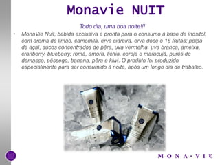 Mercado da MonaVie BrasilCrescimento 2010/2011 – 466%Menos de 1% da população brasileiraMenos de 0,1% consumindo em Belo Horizonte