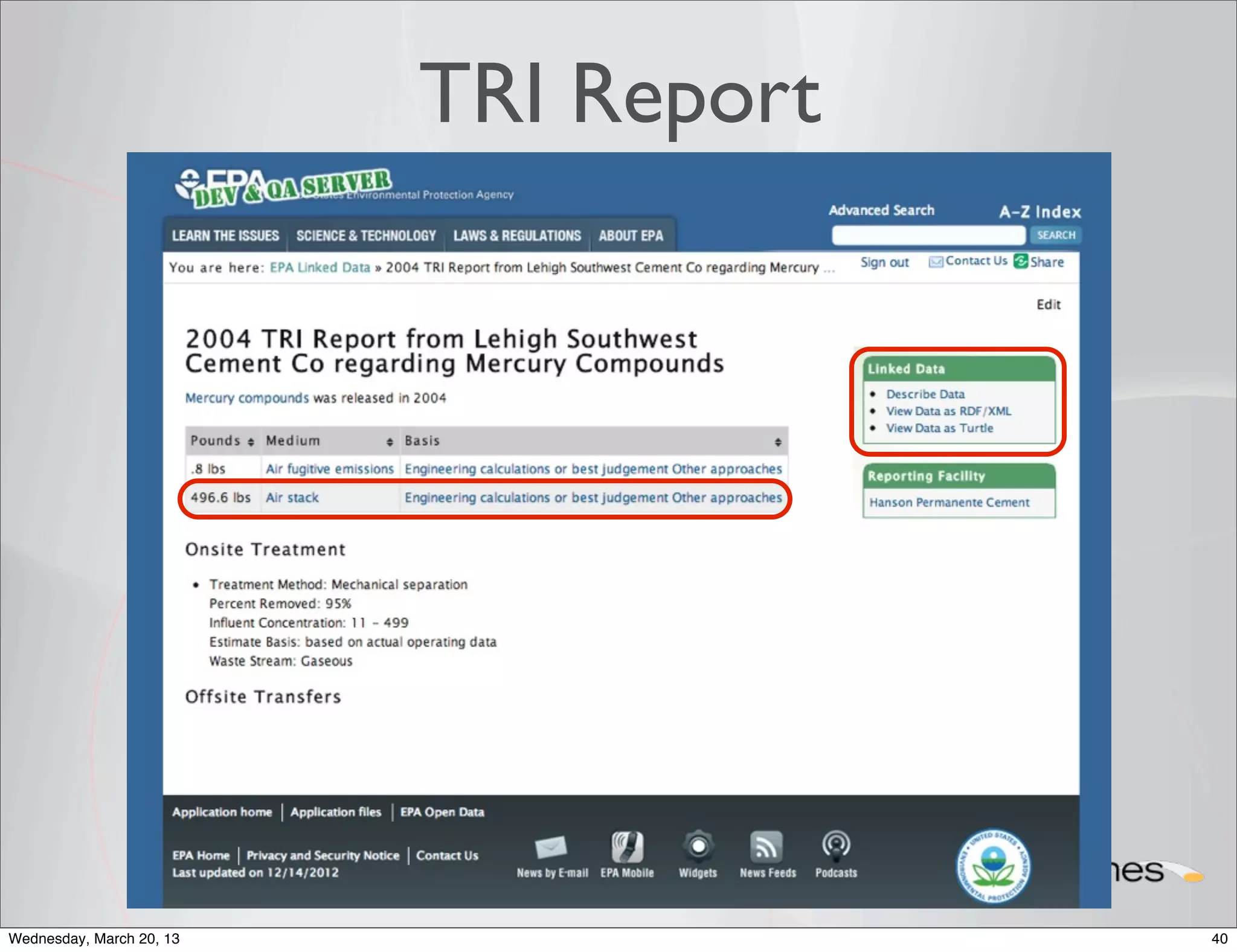 TRI Report




Wednesday, March 20, 13                40
 