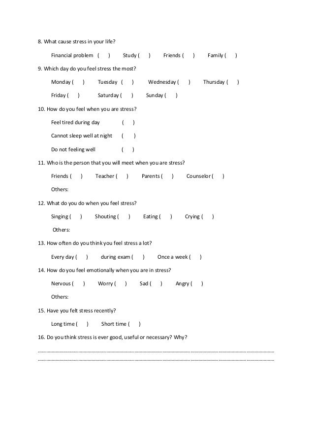 Stress in student life essay