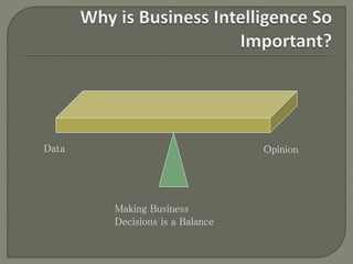 Making Business
Decisions is a Balance
Data Opinion
 