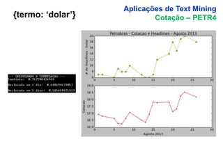 19
{termo: ‘dolar’}
Aplicações de Text Mining
Cotação – PETR4
 