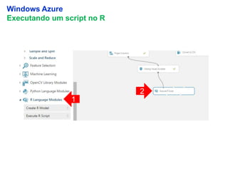 22
Windows Azure
Executando um script no R
1
2
 