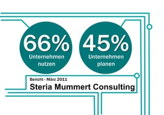 Unternehmen           Unternehmen
   nutzen                planen

Bericht - März 2011
Steria Mummert Consulting
 