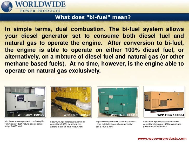 Bi fueling system use natural gas to power diesel generators