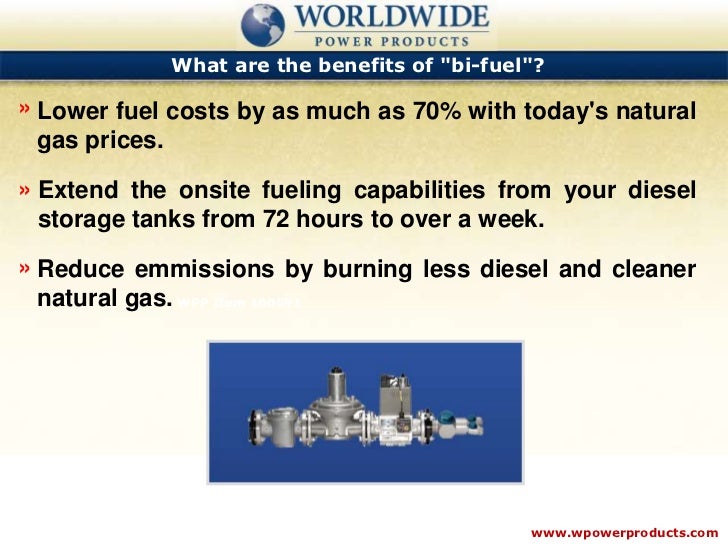 Bi fueling system - use natural gas to power diesel generators