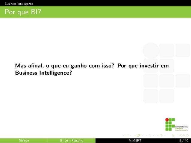 Business Intelligence Com Pentaho