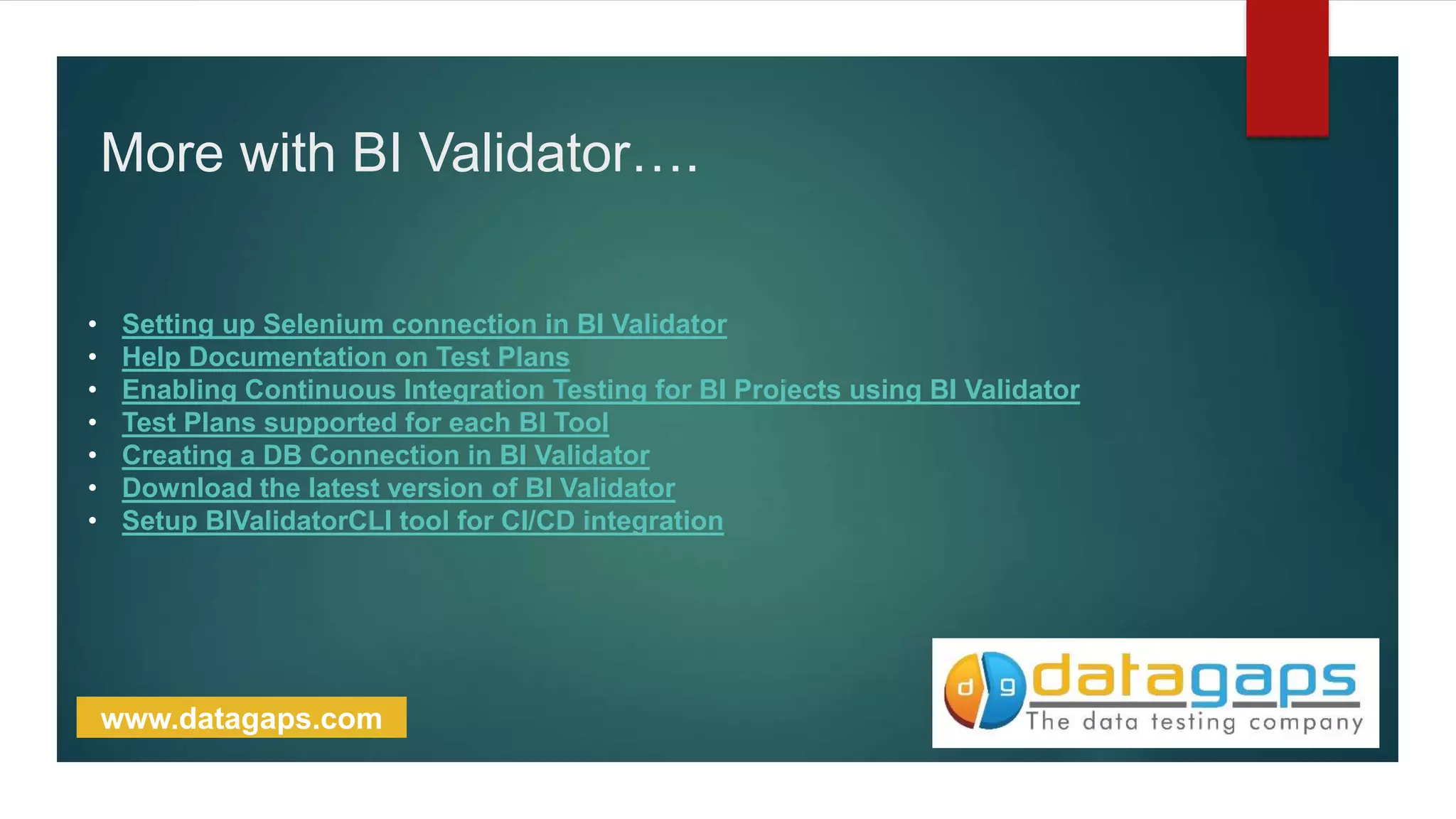 BI-Validator Usecase - Stress Test Plan | PPTX