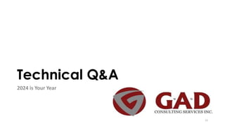 Technical Q&A
2024 is Your Year
12
 