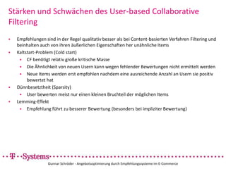 Response auf NewsletterBeispiel 2: Contentbewertungen als binäre BewertungenGunnar Schröder - Angebotsoptimierung durch Empfehlungssysteme im E-Commerce