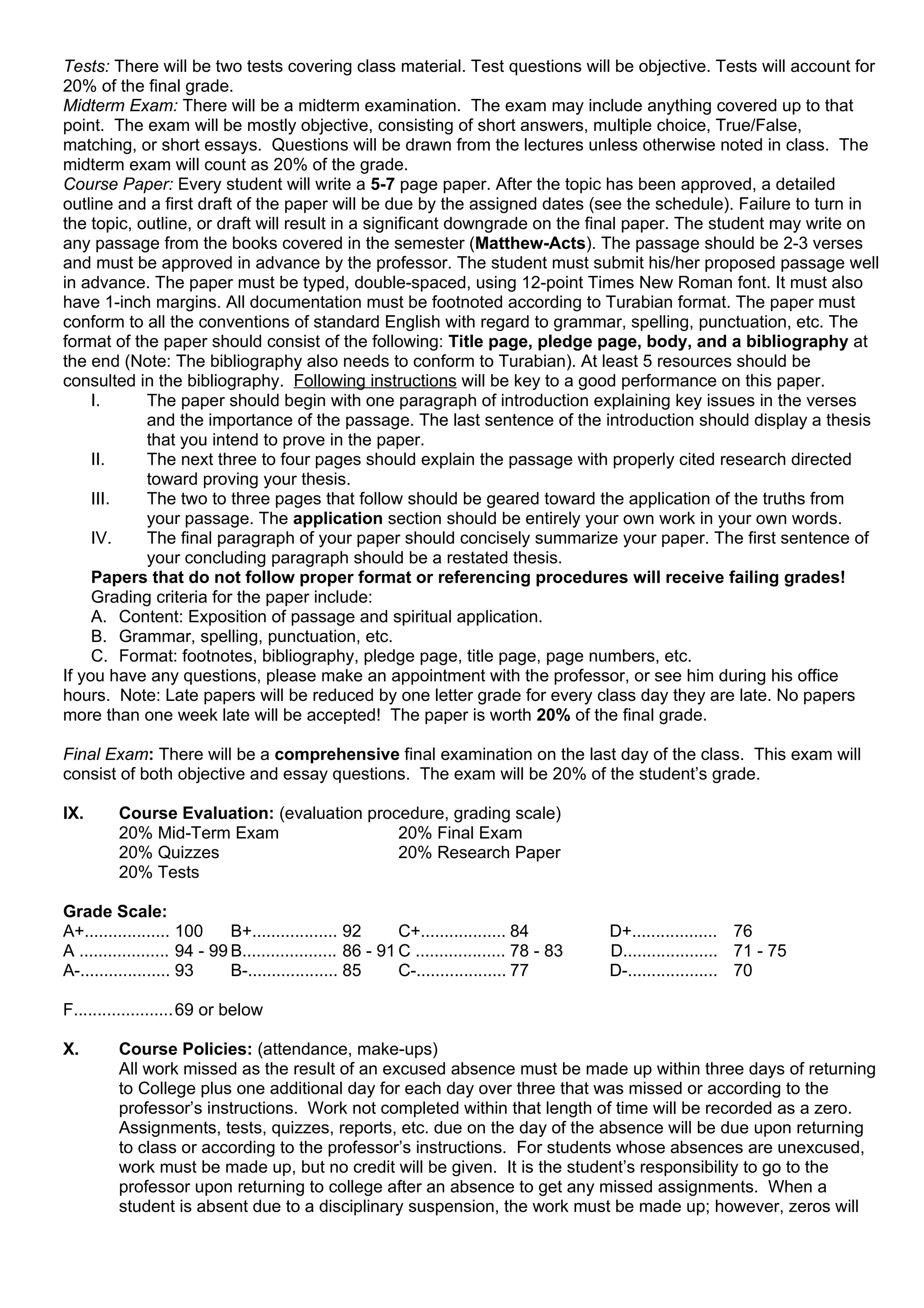 BI 101 New Testament Survey I; Course Syllabus Fall 2024; Dr. Potana.doc