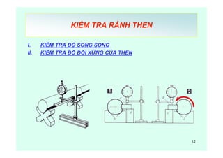 12
KIỂM TRA RẢNH THEN
I. KIỂM TRA ĐỘ SONG SONG
II. KIỂM TRA ĐỘ ĐỐI XỨNG CỦA THEN
 
