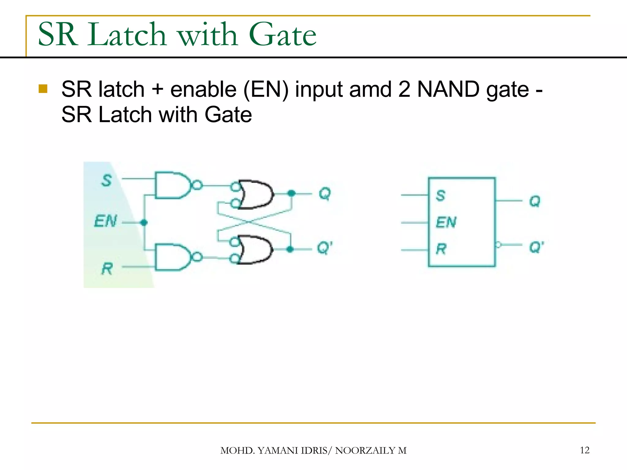 SR Latch with Gate SR latch + enable (EN) input amd 2 NAND gate - SR Latch with Gate 