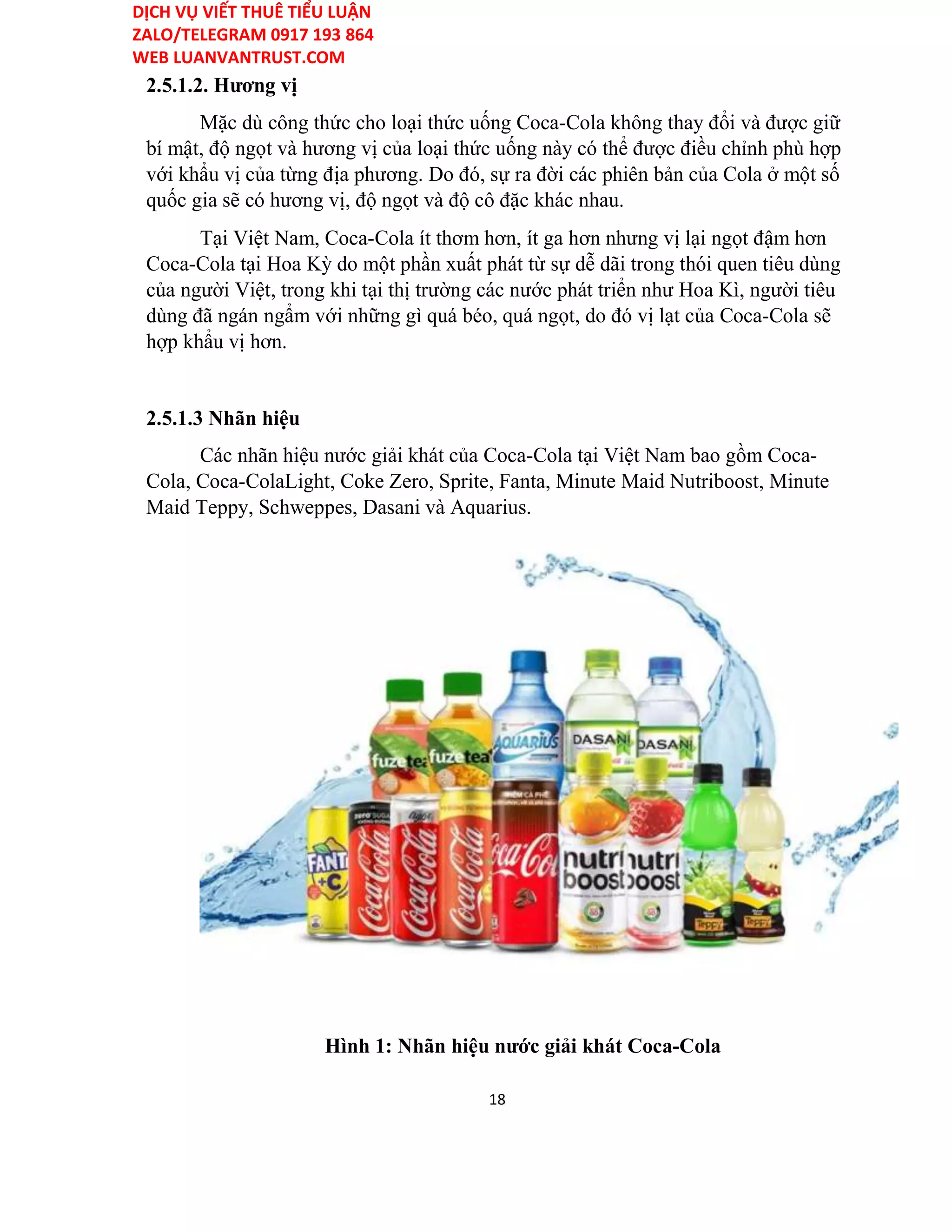 Bài mẫu tiểu luận về nước giải khát coca cola, HAY | DOCX