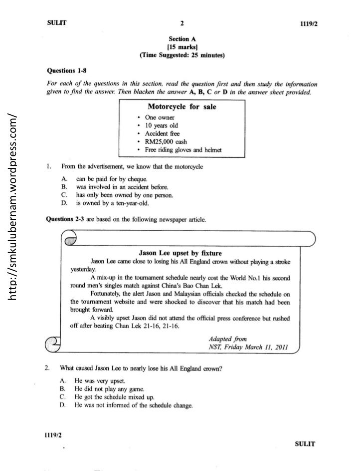 Spm Trial Paper / MOCK TEST 2 4551/2 trial. SPM Trial Paper Biology