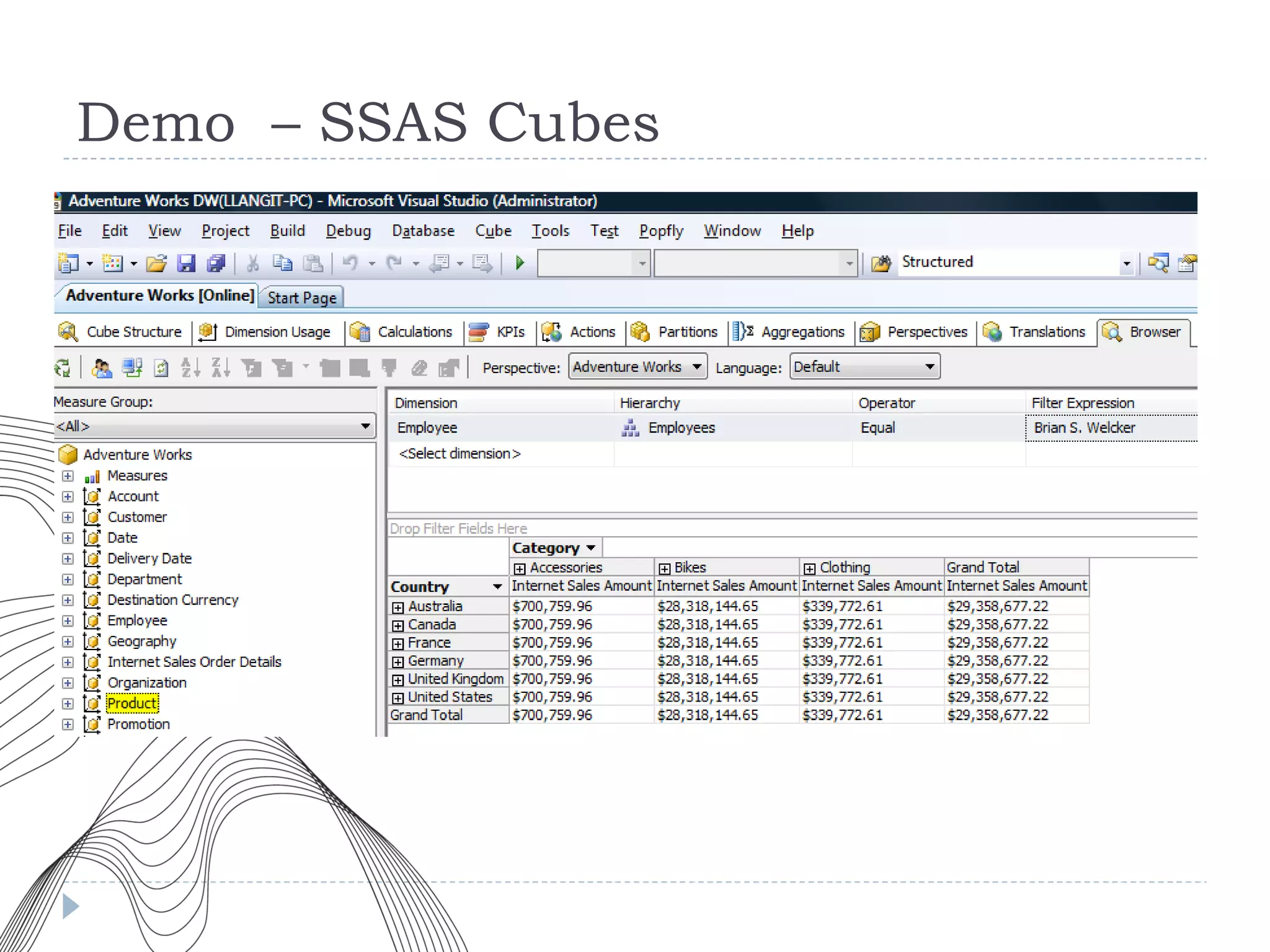 Demo  – SSAS Cubes 