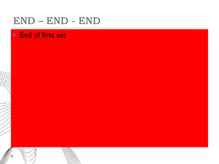 END – END - END End of first set 