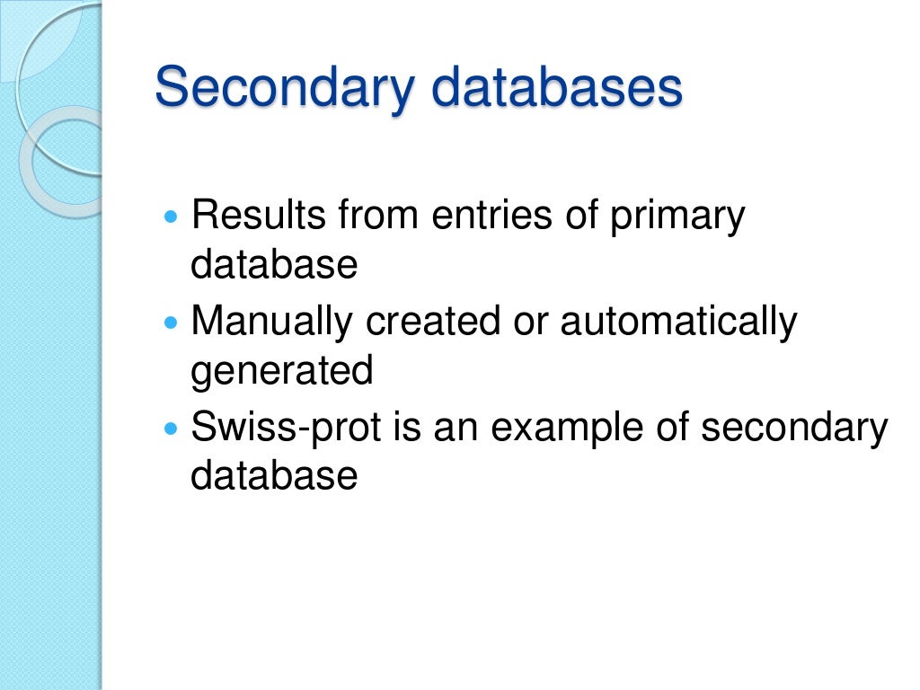 databases in bioinformatics