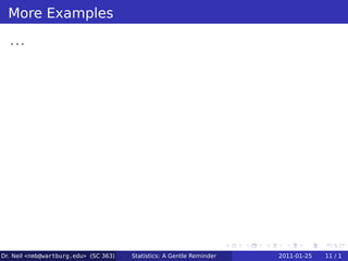 Stats Reminder Statistics: A Gentle Reminder | PDF