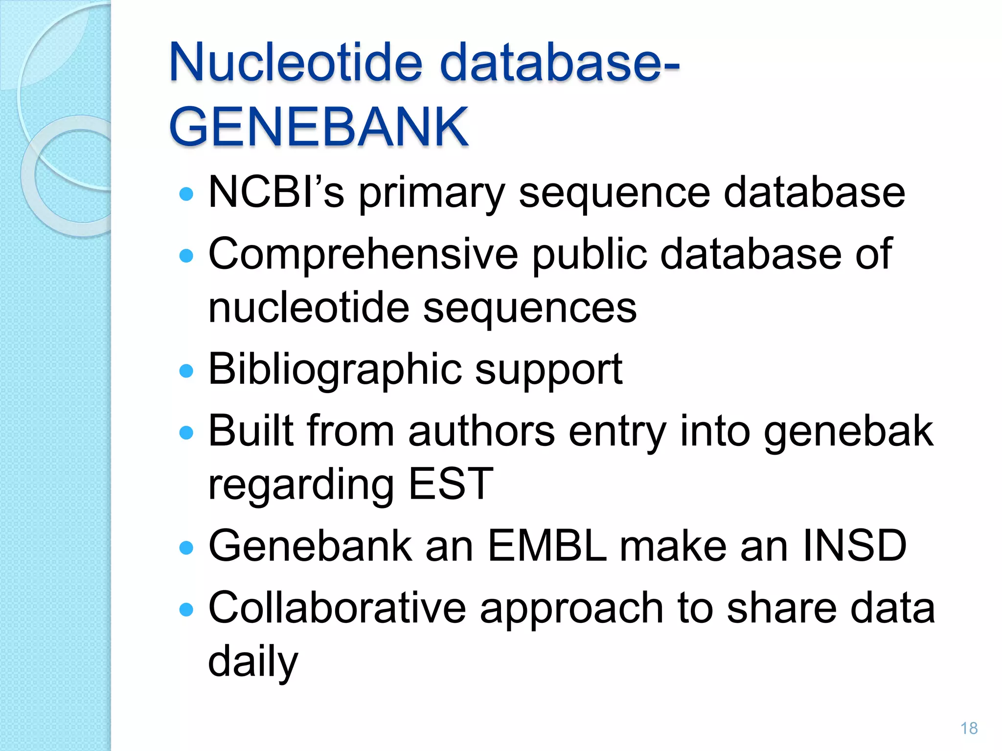 Biological Sequence Databases Pptx Biological Sequence Databases Pptx