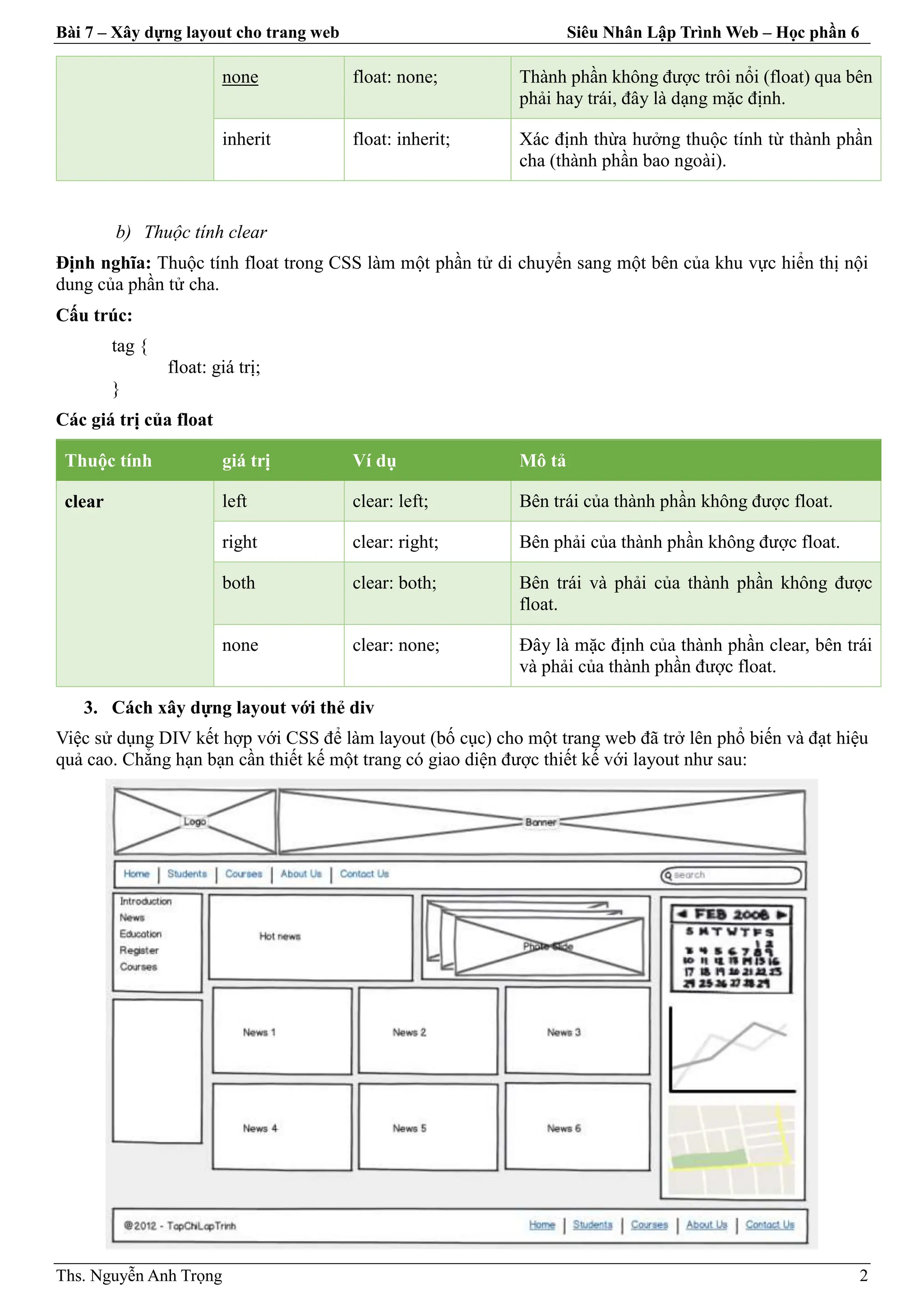 Bài 7 - Xây dựng layout cho trang web.docx