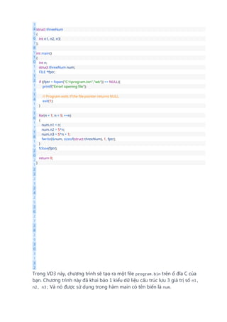 Bài 70. Đọc ghi file trong C Bài 70. Đọc ghi file trong C | PDF