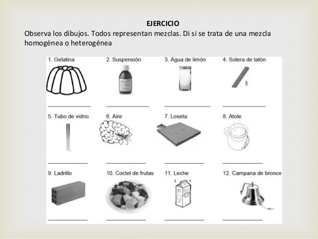Dibujos De Mezclas Homogeneas Y Heterogeneas Para Colorear
