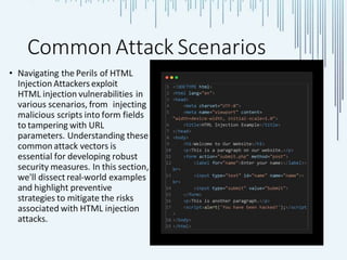 HTML Injection Attacks: Impact and Mitigation Strategies | PPT