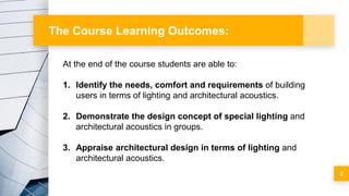 Architecture Lighting & Acoustics (Intro) | PDF