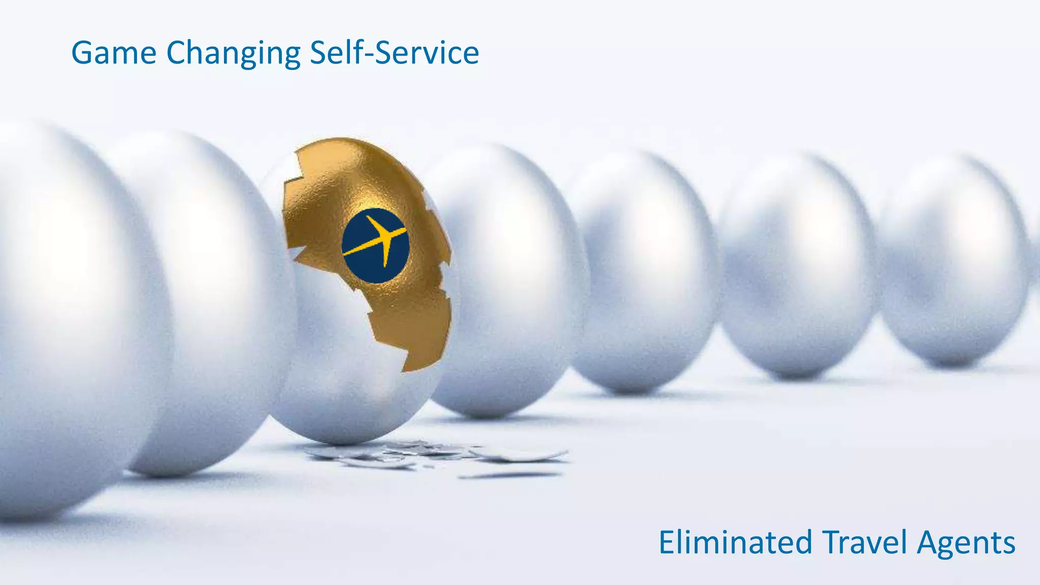 12
Game Changing Self-Service
Eliminated Travel Agents