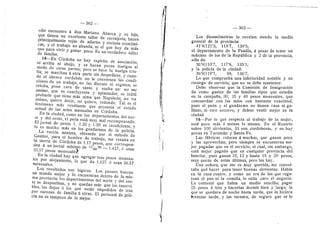 — 362--
sdle encuentro a don Mariano Abarca }' su hijo,
que tienen un excelente tafler de cerrajeria; hacen
principalmente rejas de adorno y cocinas econdmi-
cas, y el trabajo no abunda, ni el que hoy da mds
que para vivir y ganar poco. Es un verdadero tafler
de familia.
14—En Cdrdoba no hay espiritu de asociacidn,
ni arriba ni abajo, y se hacen pocas huelgas al
mode de otras partes; pero se hace la huelga crio-
lla; se marchan d otra parte sin despedirse, y cuan-
do al obrero cordobds no le convienen las condi-
ciones de un trabajo, no las discute ni regatea; se
ret©ba, pone cara de santo y suelta un: no me
animo, que es cenclu3'ente 3' aplastader; es iniitil
prebarle que tiene mds alma que Napoledn; no me
animo, quiere decir, no quiero, redondo. Tal es el
fendmeno mds resaltante que presenta el estado
actual de las artes manuales en Cdrdoba.
En la ciudad, come en les departamentos del nor-
te y del oeste, el pedn estd muy mal recompensado.
El jornal de pesos 1. 1.20 y 1.50 es insuficiente, y
le es mucho mds en los gendarmes de la poiicia.
- La racidn minima, obtenida por el mdtedo de
Gautier, para el hombre de trabajo, me resulta en
la sierra de Cdrdoba de 1.17 pesos, que correspon-
den d un jornal mfnimo de J,J2ggg-2^= 1.427, d sean
33.57 pesos mensuale^
En la ciudad hay que agregar tres pesos mensua-
les por alojamiento, lo que da 1.627 d sean 36.57
mensuales.
Les resultados sen Idgicos. Los peones buscan
un mundo mejor y lo encuentran dentro de la mis-
ma provinda; los departamentos del norte y del oes-
te se despueblan, y no quedan mas que los inservi-
bles, los flojos d les que estdn impedidos de irse
por razones de familia li otras. El personal de poli-
cfa no es tampoco de lo mejor.
pesar de tener un
2 de la provincia,
363
Los dinamdmetres lo revelan: siendo la media
general de la provincia:
41'4(121'3, 1187, 139'5;
el departamento de la Punflla, d
mdximo de los de la Repiibflca y
sdlo da:
36'9(110'7, 117'8, 135'1;
y la poflcfa de la ciudad:
36'9(110'7, 98, 1367;
Lo que comprueba una inferioridad notable y un
recargo de servicie, que no se debe mantener.
Debe observar que la Comisidn de Inmigracidn
da come gastos de las familias tipos que estudia
en la campafia, 30, 35 y 40 pesos mensuales, que
cencuerdan con los mfos con bastante exactitud,
pues el pedn y el gendarme no tienen casa ni ga-
llinas, ni otro socorro, y deben vestir mejor en la
ciudad.
15—Por lo que respecta al trabajo de la mujer,
estd poco mds d menos le mismo. En el Rosario
sobre 100 .sirvientas, 33 sen cerdobesas, y no ha3'
pocas en Tucumdn y Santa Fe.
Las fdbricas col©can d muchas, que ganan poc©
y las aprovechan; pero siempre se encuentran me-
jor pagadas que en el servicio, el cual, sin embargo,
estd mejor pagad© que en cualquier provincia del
Interior, pues ganan 10, 12 y hasta 15 y 20 pesos,
muy pocas de estas liltimas, pero las hay.
Una sefiora, que me es muy querida, me censul-
taba qud hacer para tener buenas sirvientas. Habia
en la casa cuatro, 3
^ como no era de las que rega-
tean el pan ni la comida, le salfa caro el negocio.
Le contestd que habia un medio senciflo; pagar
25 pesos d tres y hacerlas dormir bien y large; la
que se quedara de noche hasta tarde, que la hiciera
tevantar tarde, y las turnara; de seguro que se le
 