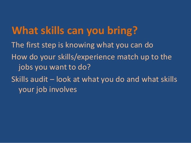 what do you bring to this job