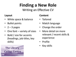 Finding a NewRoleSkills AnalysisList your skillsStart with duties from JDWhat tasks to complete each one?