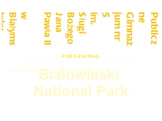 Publiczne Gimnazjum nr 5 im. Sługi Bożego Jana Pawła II  w Białymstoku presenting Białowieski  National Park 