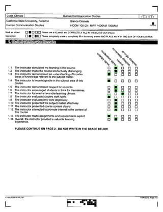 Communications Student Observation Questionnaires #2
