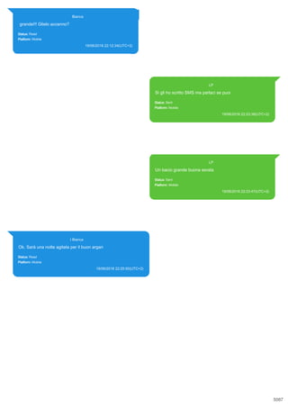 Le chat tra Luca Palamara e Bianca Ferramosca