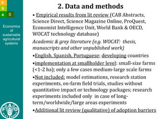 Bianca g empirical evidence of food security and mitigation benefits july 2011
