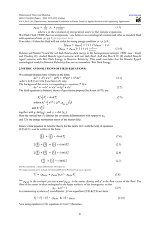 Bianchi type i wet dark universe in bimetric relativity | PDF