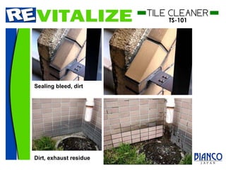 Sealing bleed, dirt Dirt, exhaust residue 