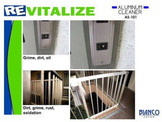 Dirt, grime, rust, oxidation Grime, dirt, oil 