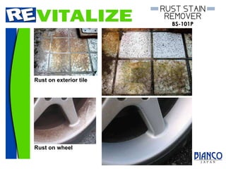 Rust on wheel Rust on exterior tile 