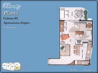 1º Pavimento Planta Apartamento Dúplex Coluna 02 Voltar Rua Visconde de Albuquerque Avançar 