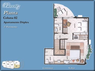 Planta 2º Pavimento Apartamento Dúplex Coluna 02 Rua Visconde de Albuquerque Voltar Continuar 