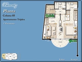 1º Pavimento Planta Apartamento Triplex Coluna 05 Voltar Avançar Rua Visconde de Albuquerque 