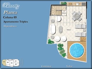 Planta Apartamento Triplex Coluna 05 Dependência Voltar Continuar Rua Visconde de Albuquerque 