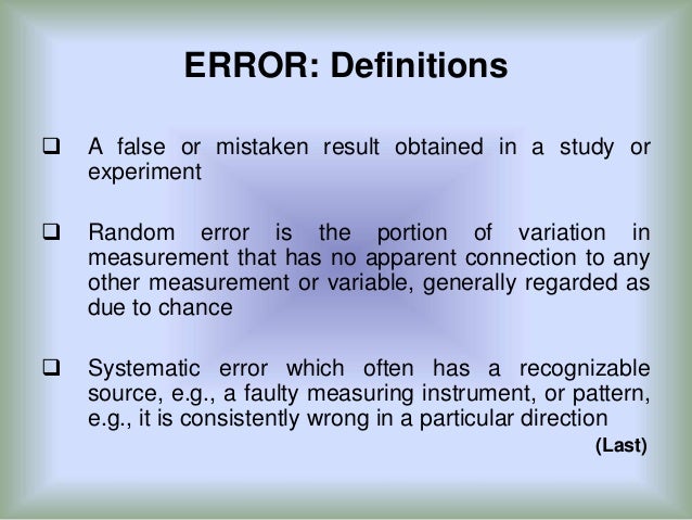 Bias and errors