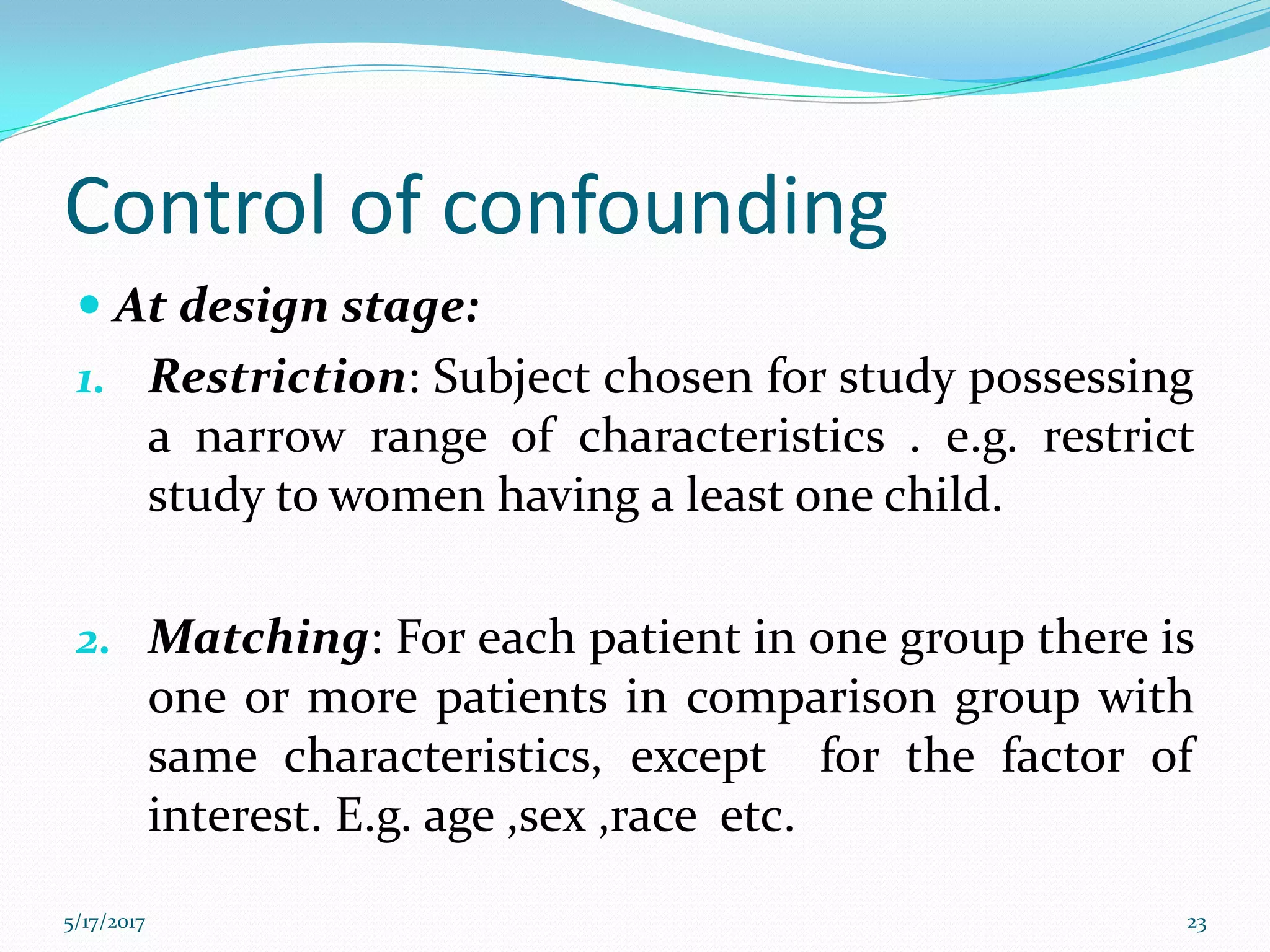 Bias and confounding in Cohort and case control study | PDF